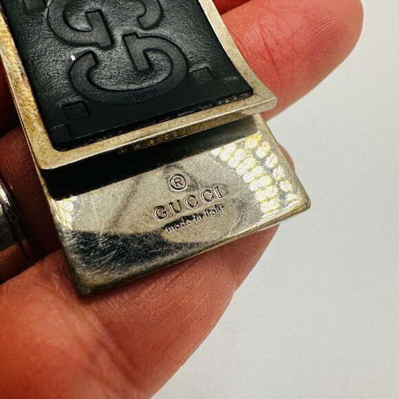 Gucci Guccissima GG Monogram Sterling Silver Money Clip Italy - Picture 3 of 6